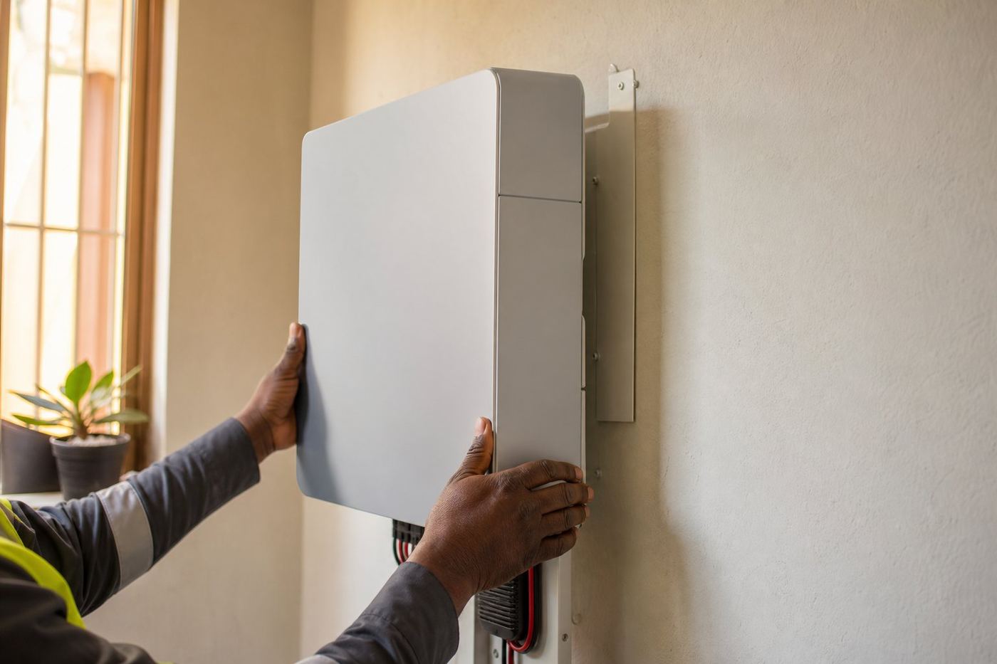 Wall-hung battery storage unit mid-mount